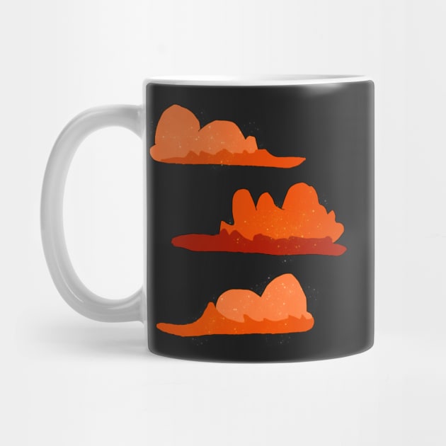 Orange Sparkly Fluffy Clouds by Usagicollection